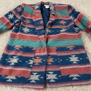Vintage Western Jacket Blazer Womens Medium Navajo Southwest Tribal Aztec USA